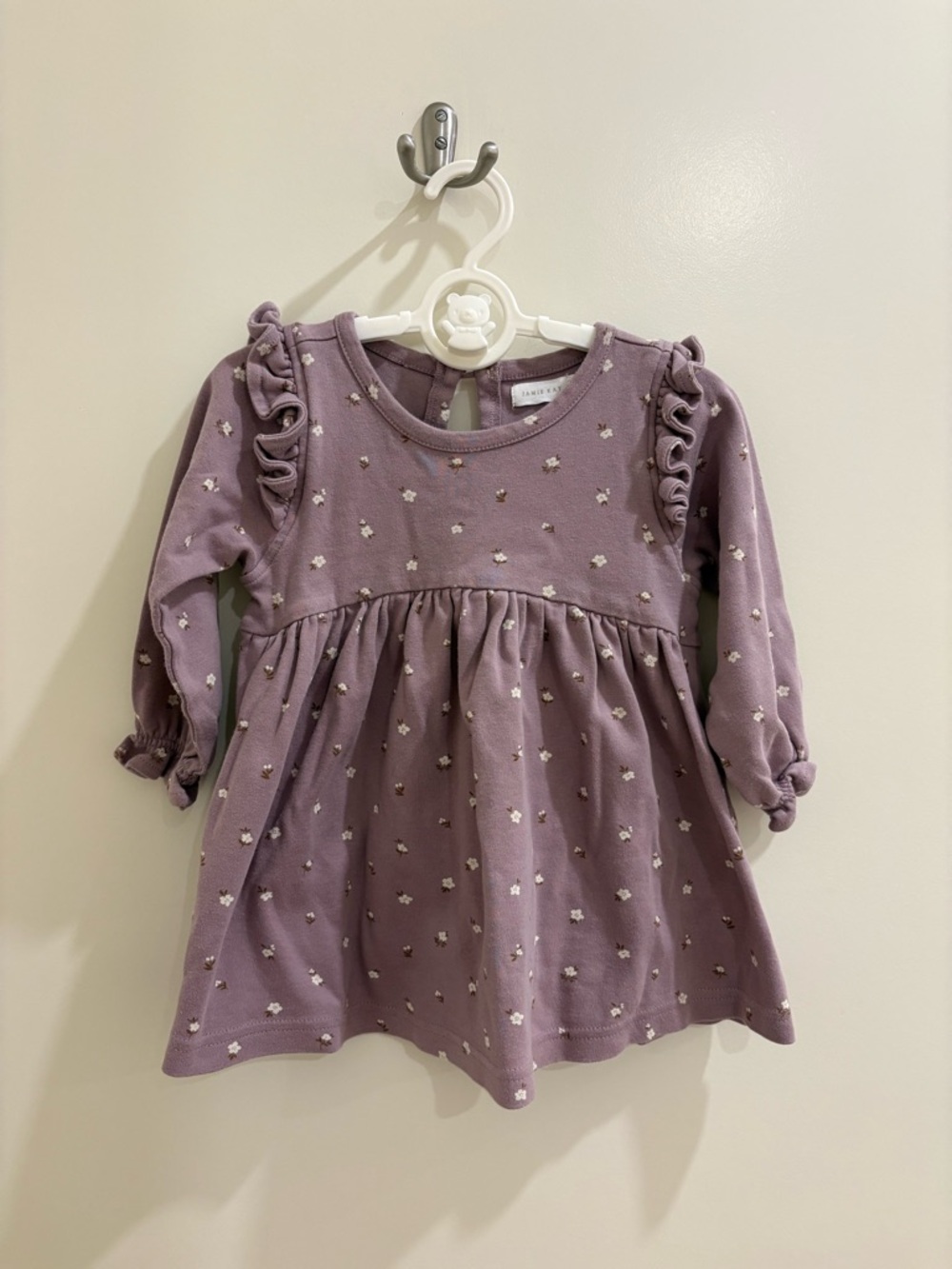 Jamie Kay | 12M | Cotton Dusty Mauve Floral Ruffle Dress